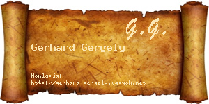 Gerhard Gergely névjegykártya